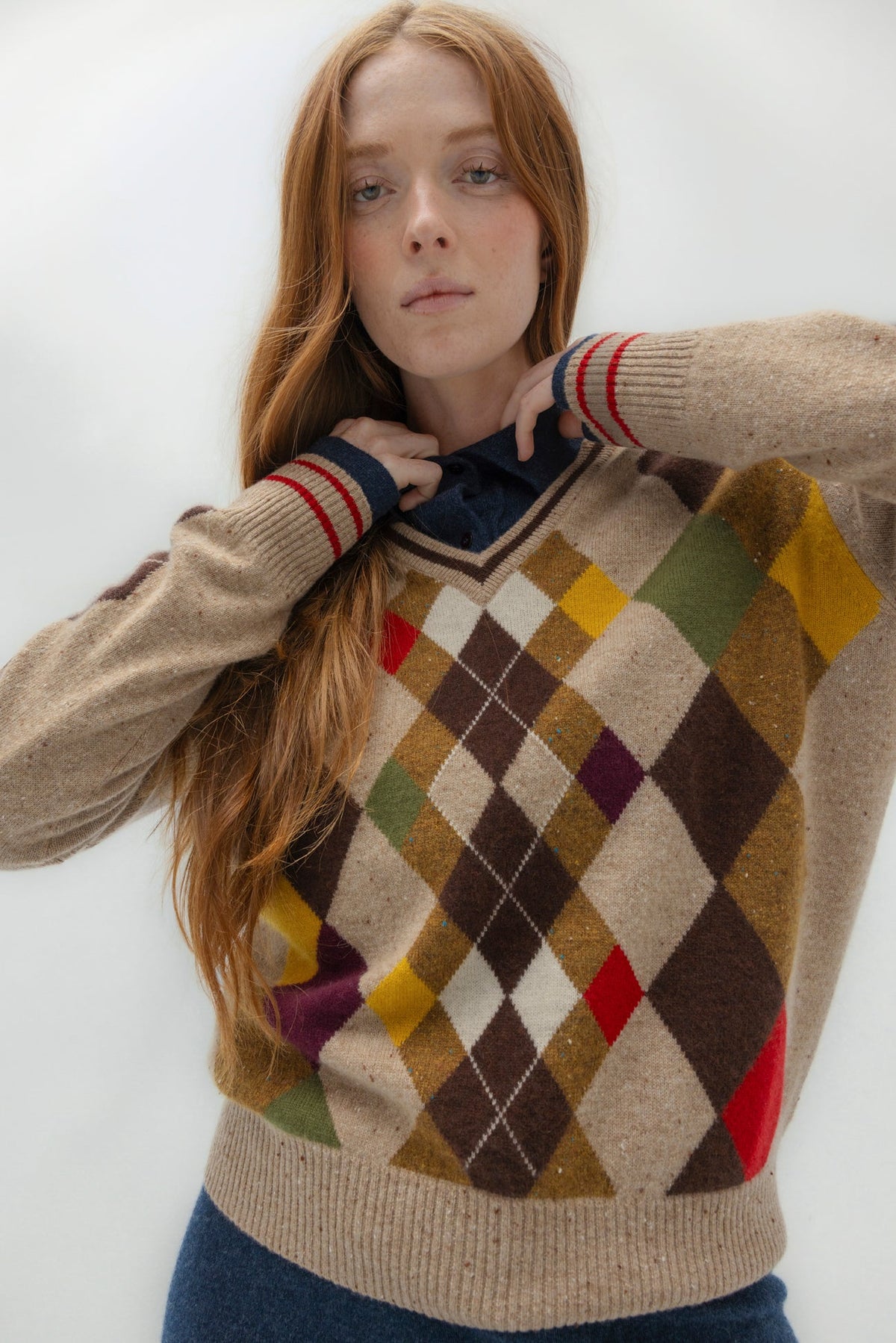 ODDBALL ARGYLE V-NECK