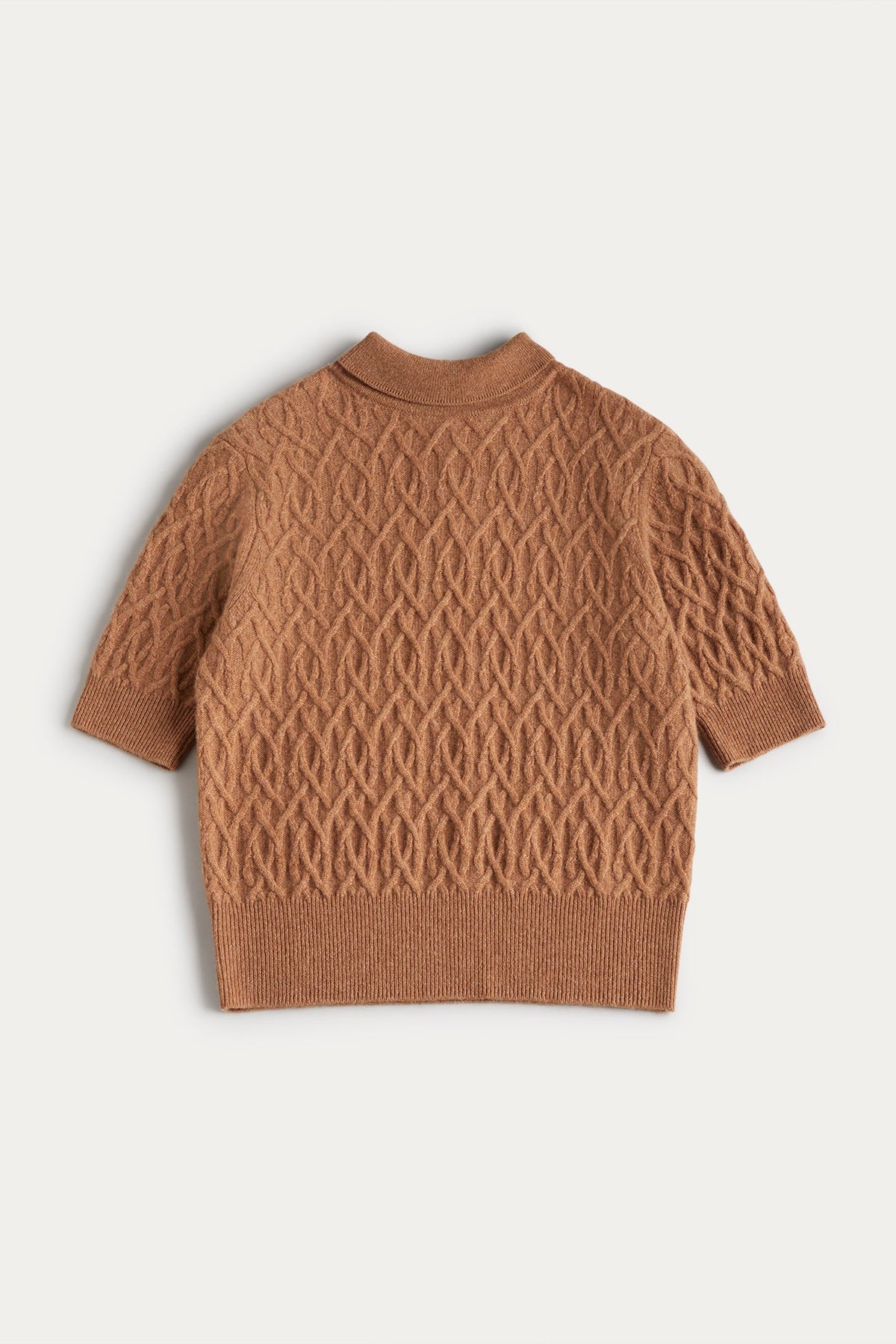 CABLE KNIT MOCK NECK
