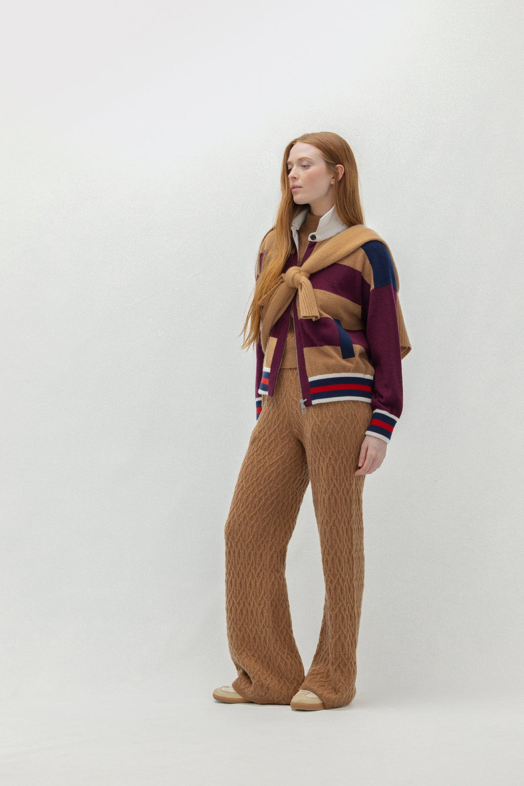 CABLE KNIT WIDE-LEG PANT
