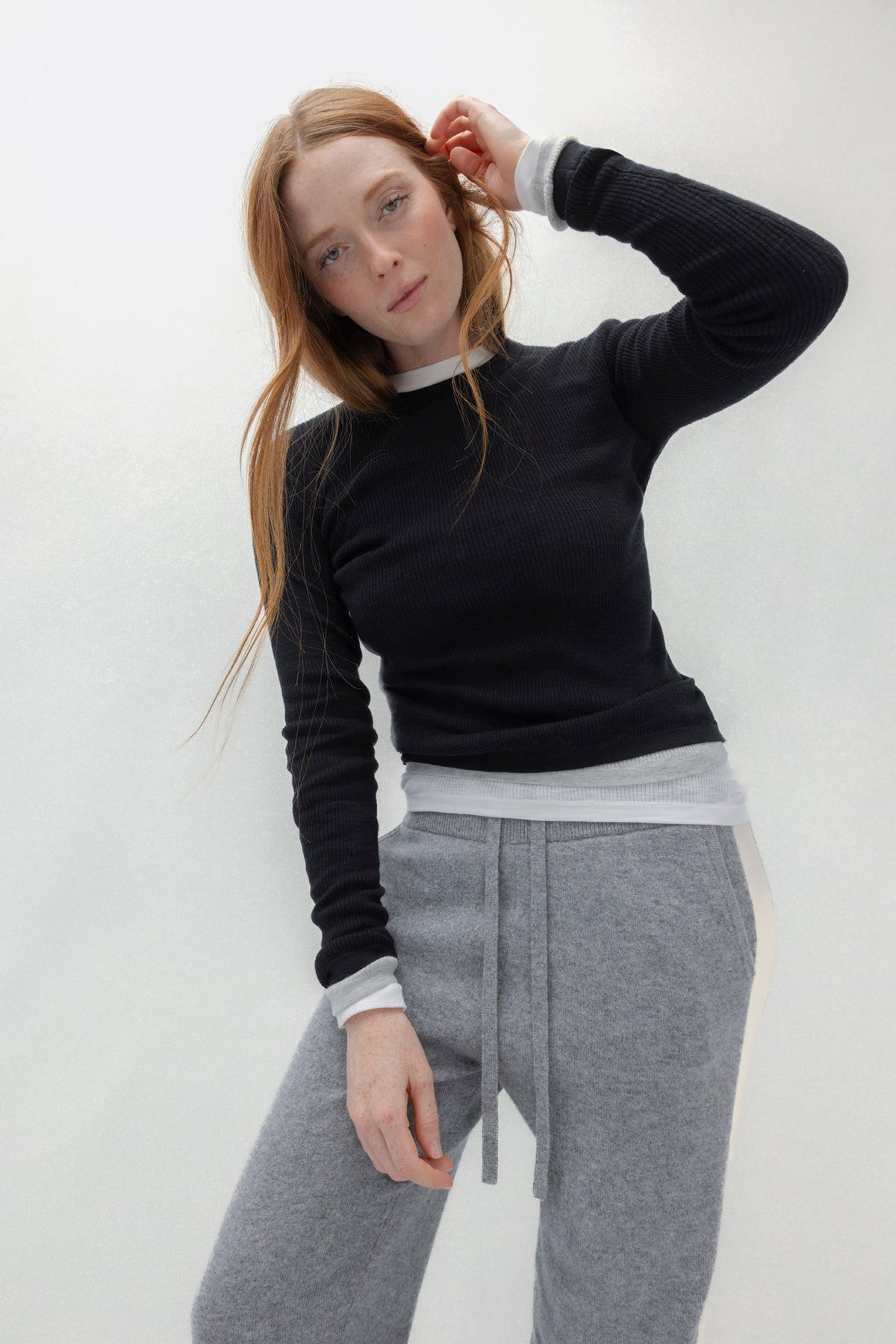 LONG-SLEEVE RIBBED TEE