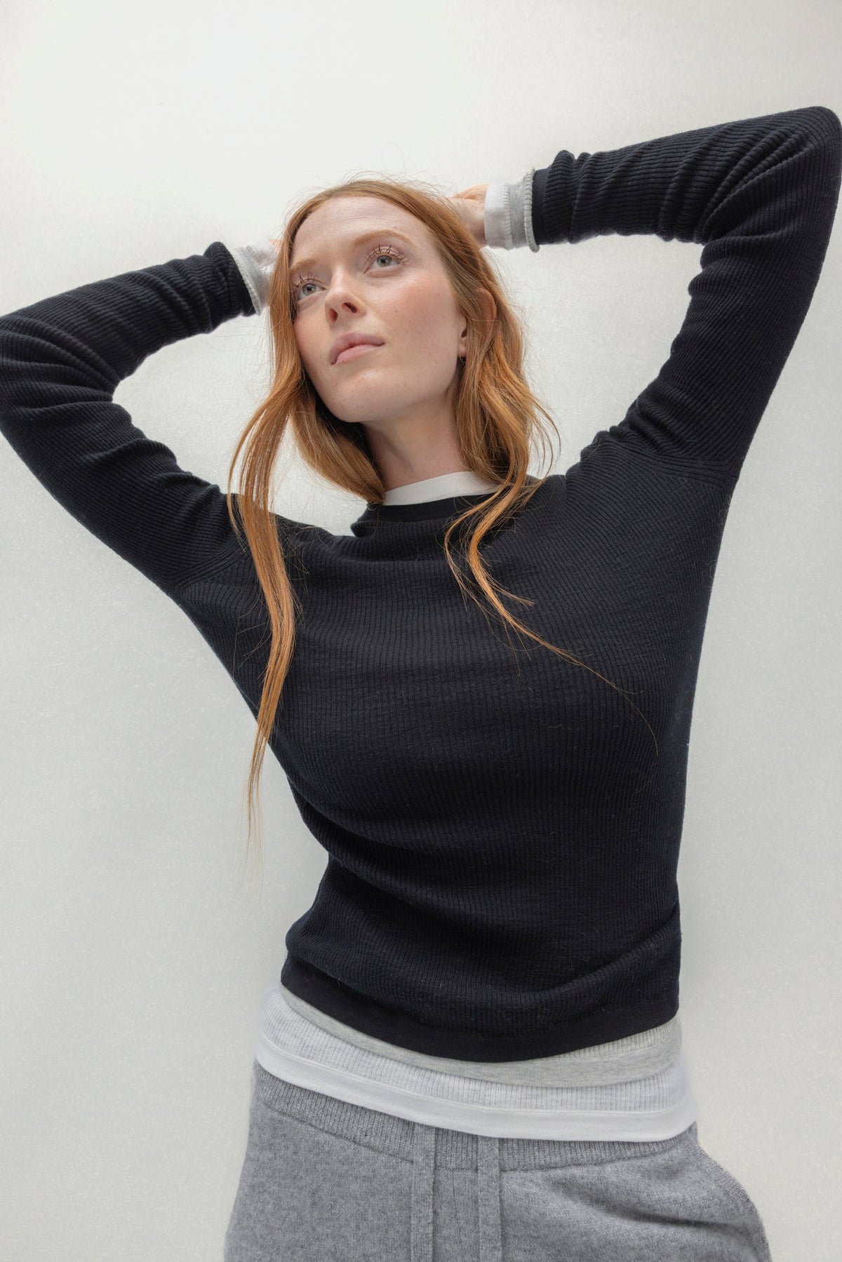 LONG-SLEEVE RIBBED TEE