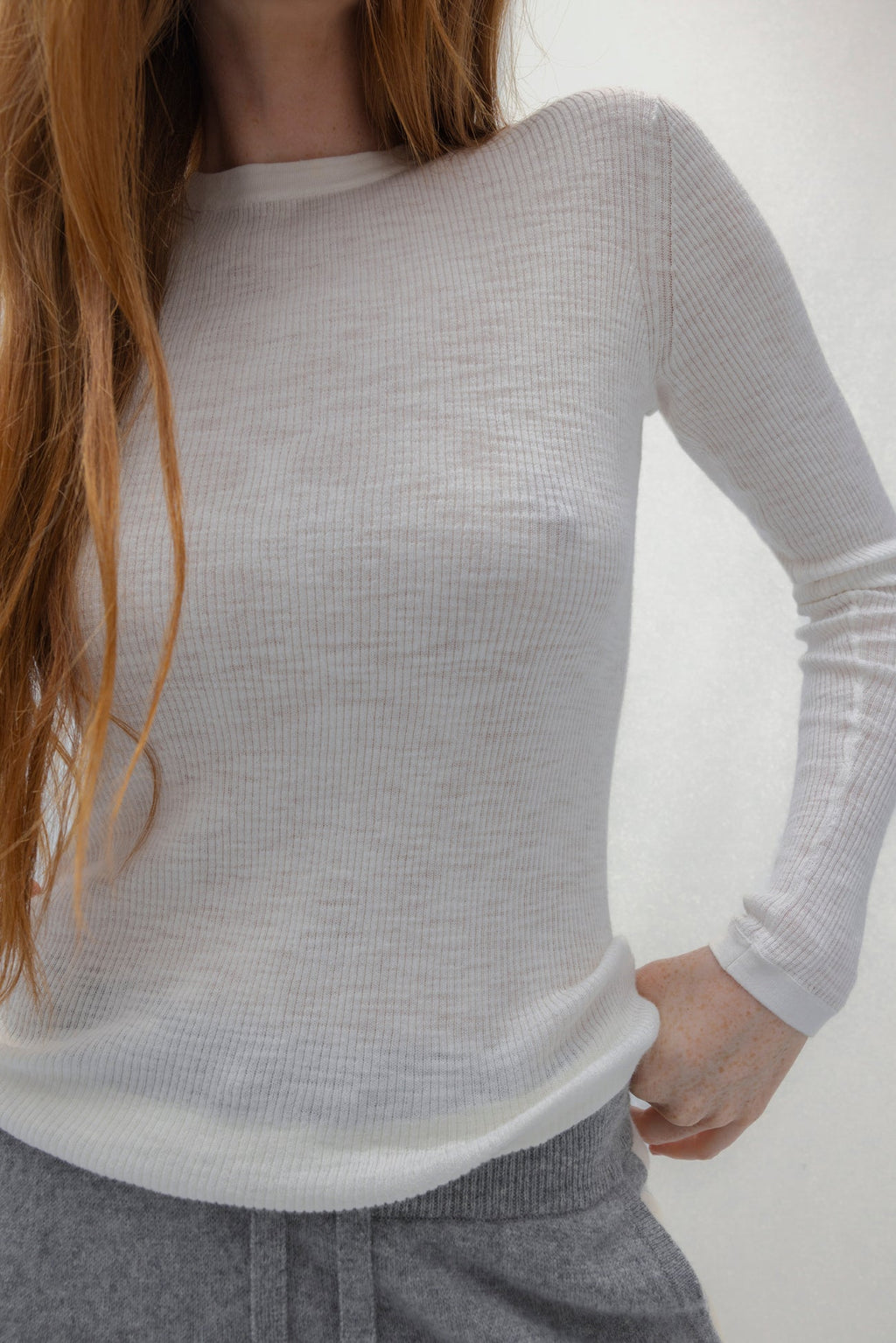 LONG-SLEEVE RIBBED TEE