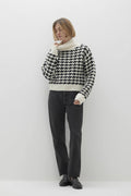 IRIS HOUNDSTOOTH CASHMERE TURTLENECK