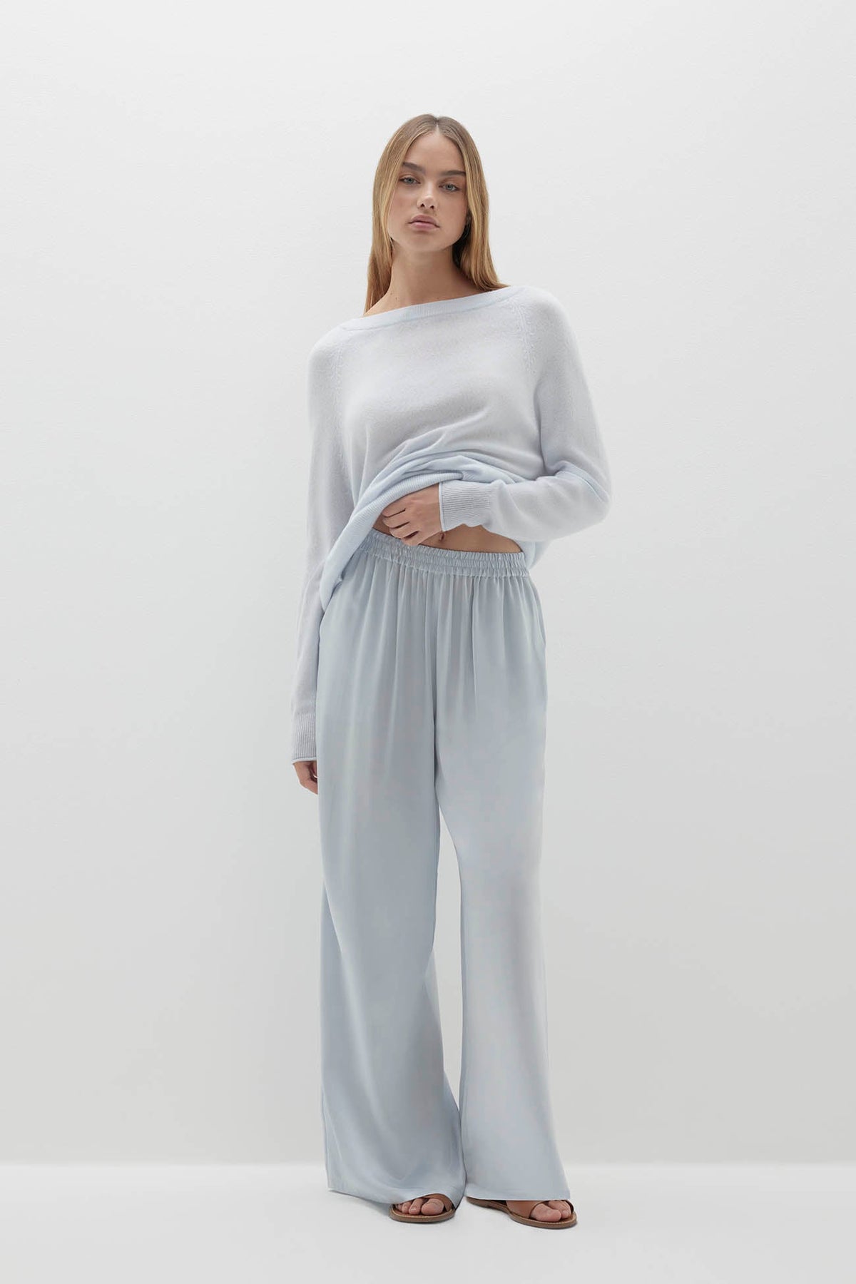 EVAN SILK WIDE LEG PANT | 33" INSEAM