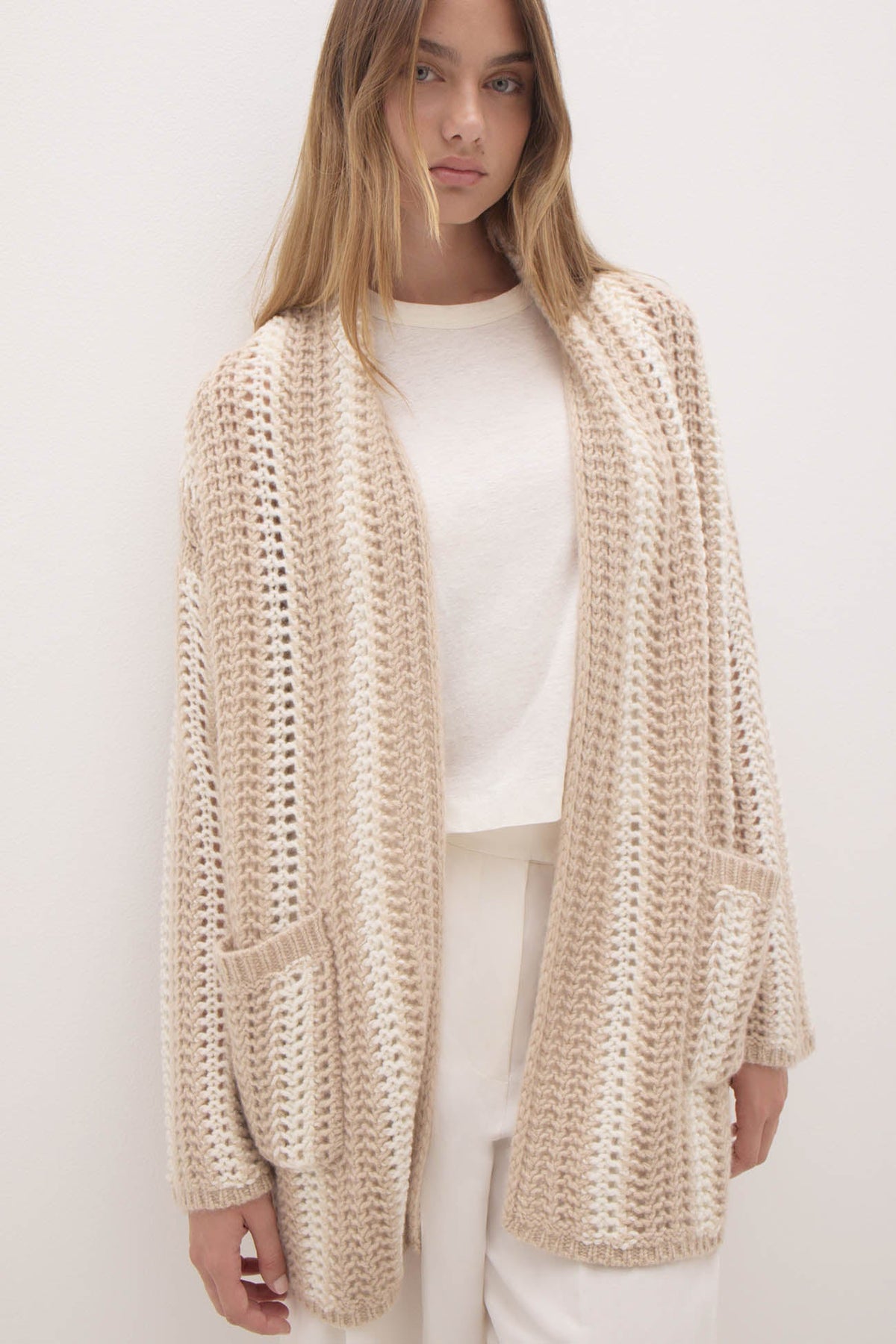 DEJA STRIPED CASHMERE CARDIGAN