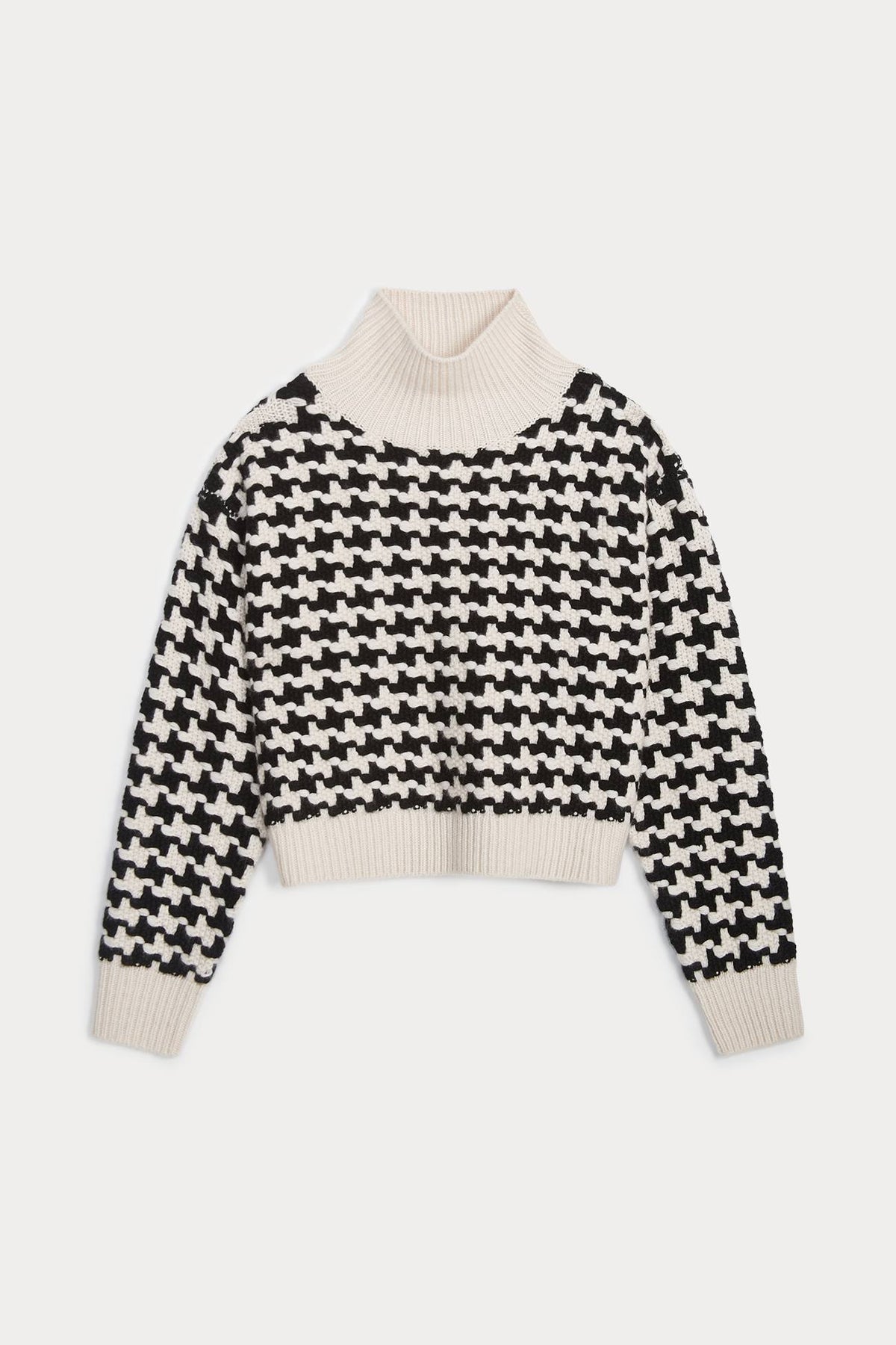 IRIS HOUNDSTOOTH CASHMERE TURTLENECK