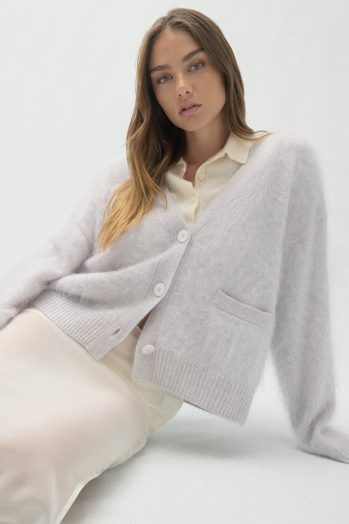 MICHAELA BRUSHED CASHMERE CARDIGAN