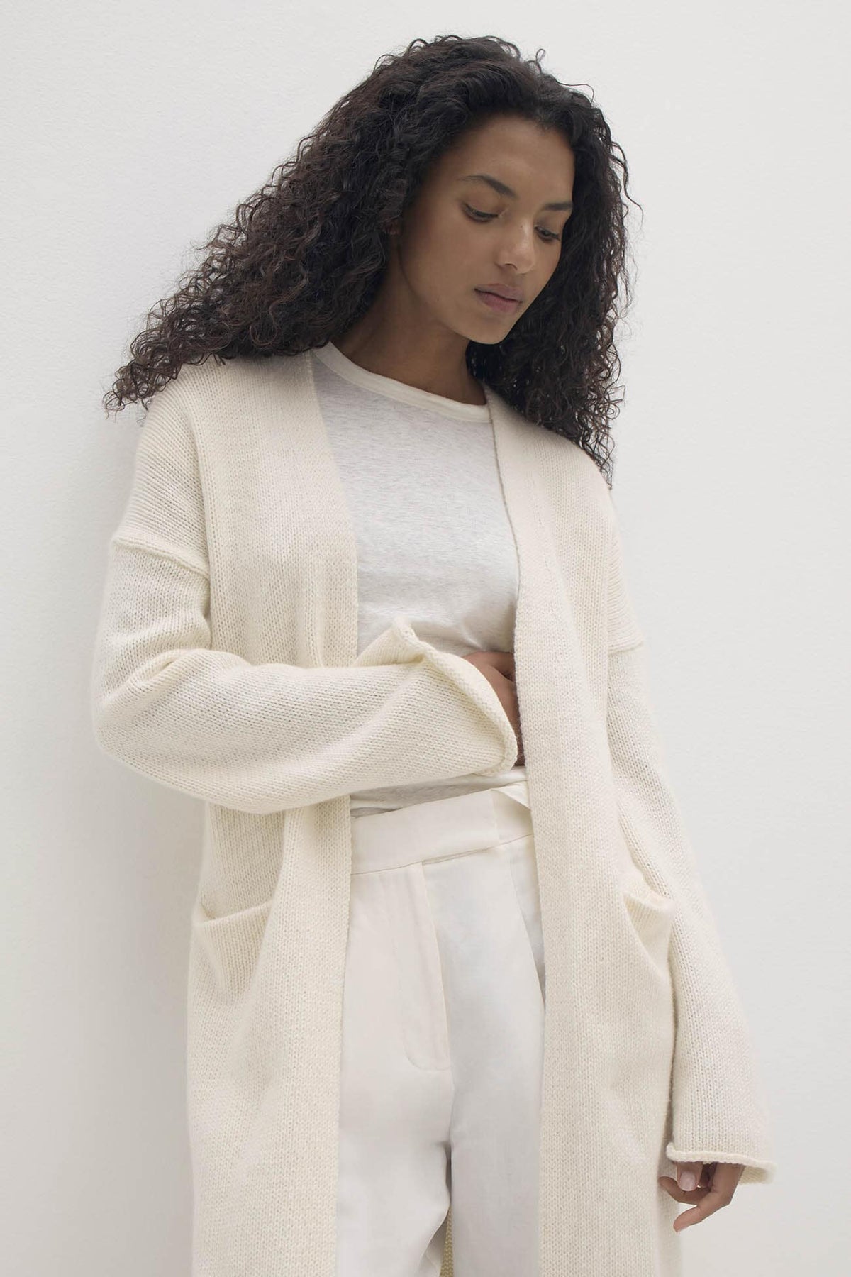 HARRIET LONGLINE ORGANIC CASHMERE BLEND CARDIGAN