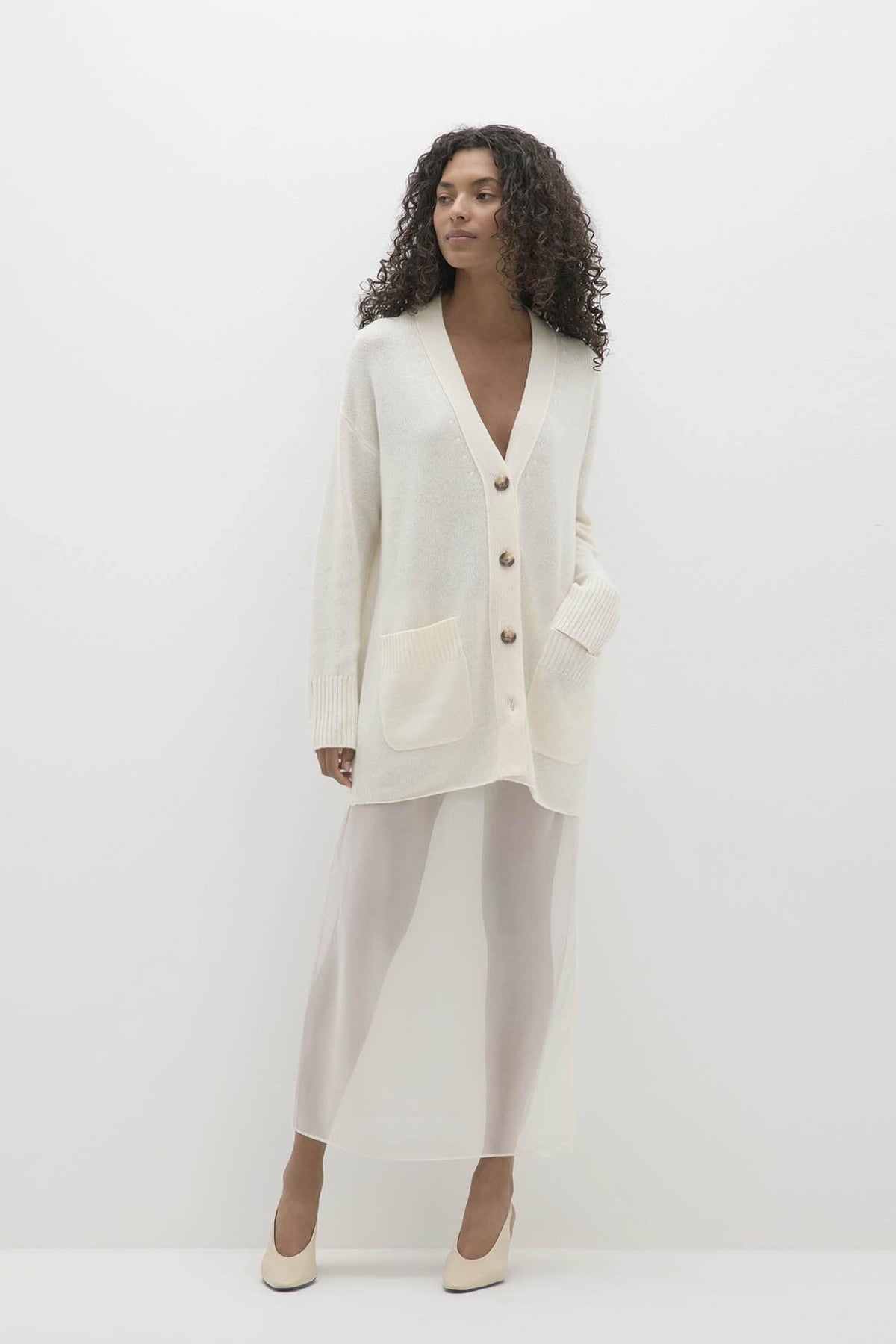 ADELINA BUTTON-UP CASHMERE CARDIGAN