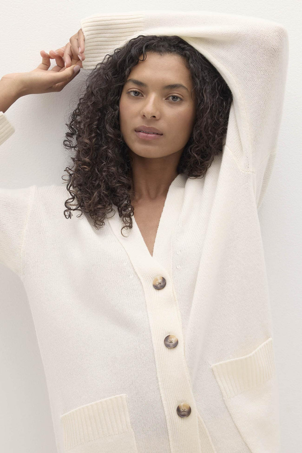 ADELINA BUTTON-UP CASHMERE CARDIGAN
