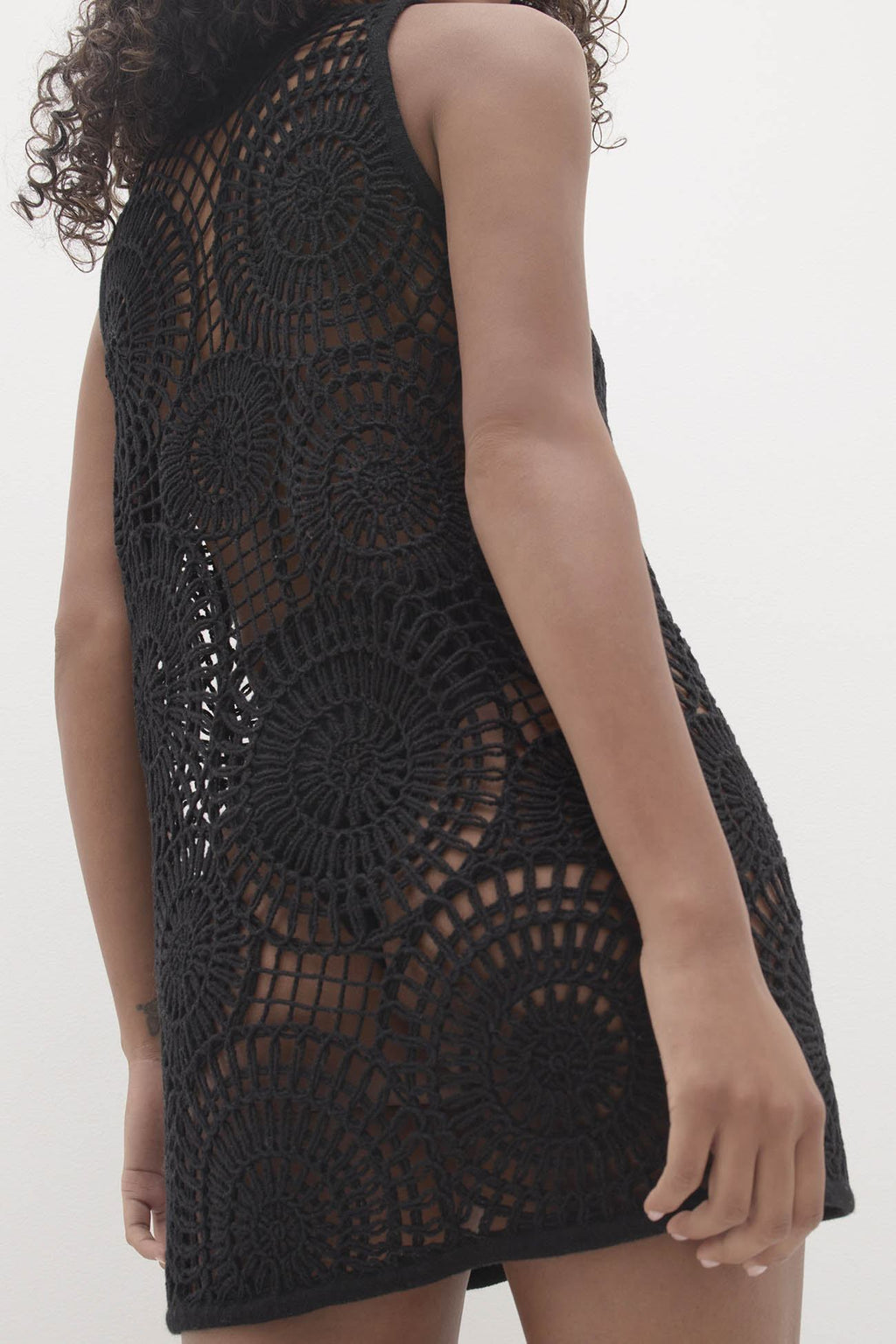 ALESSANDRA CROCHET CASHMERE BLEND DRESS