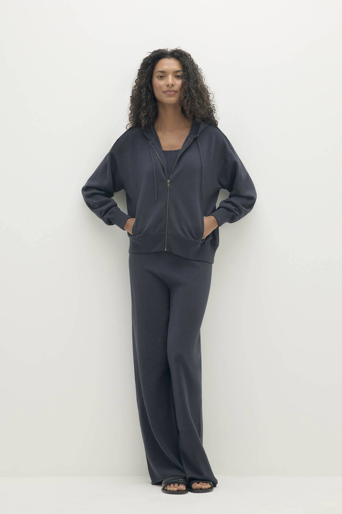 SERENA COTTON CASHMERE ZIP-UP HOODIE
