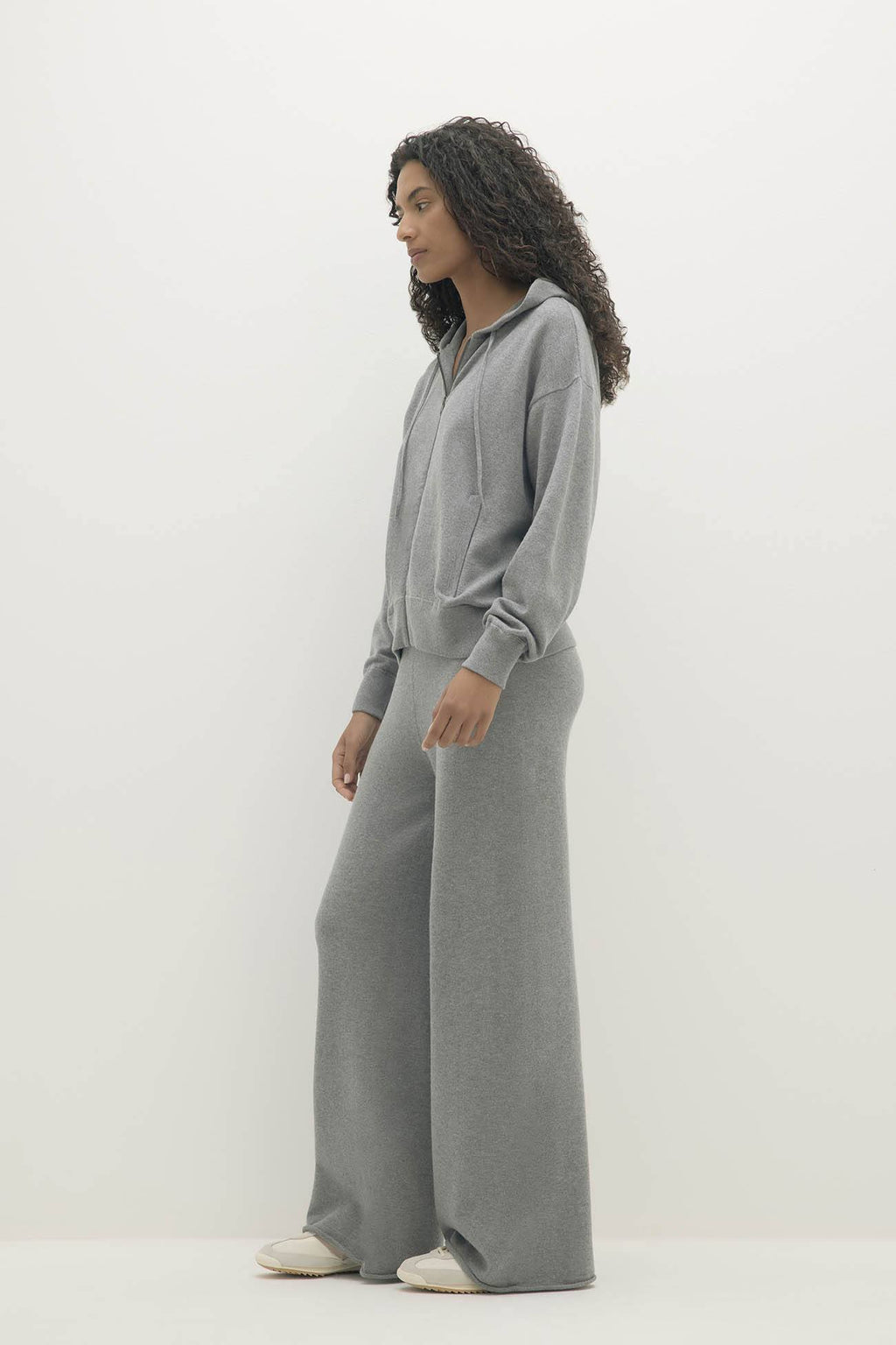 SERENA COTTON CASHMERE ZIP-UP HOODIE