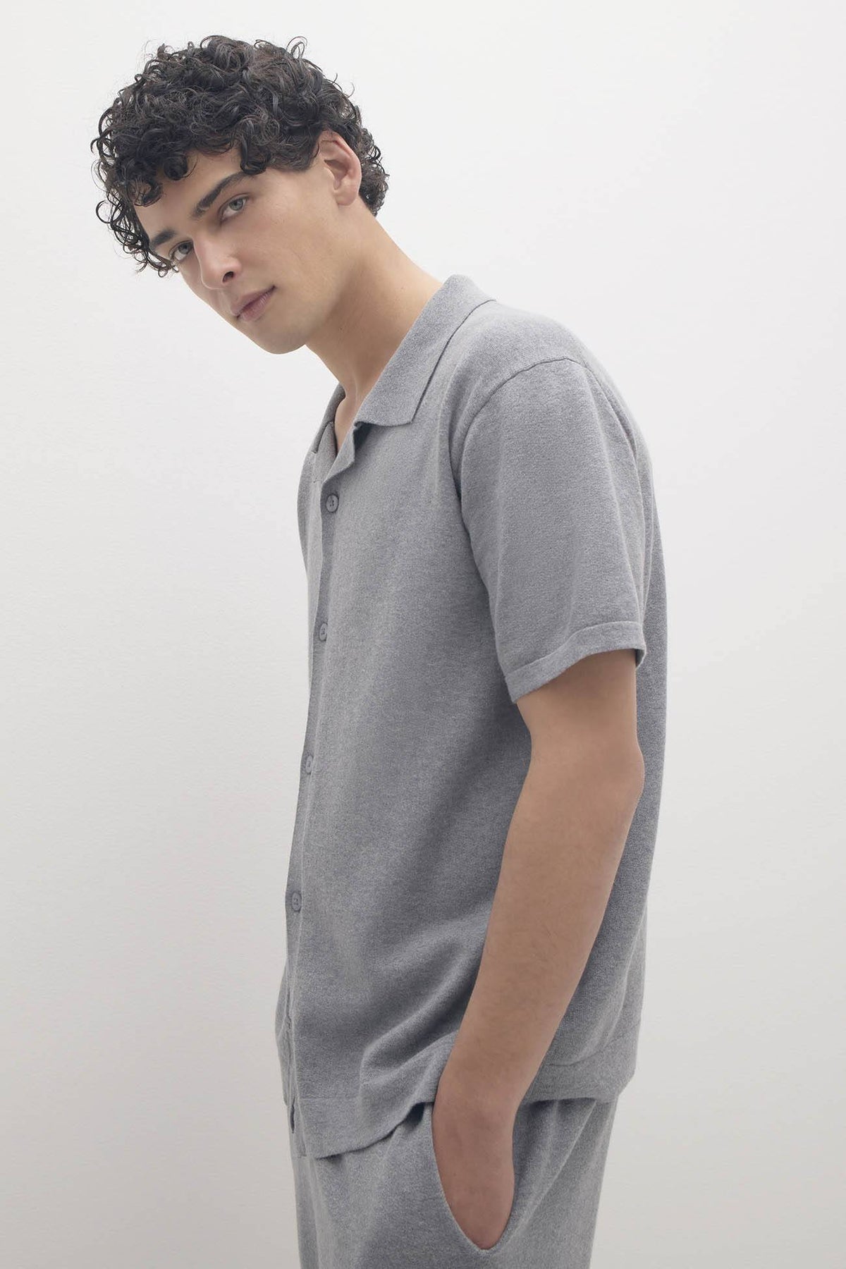 MATTEO COTTON CASHMERE BUTTON-UP SHIRT