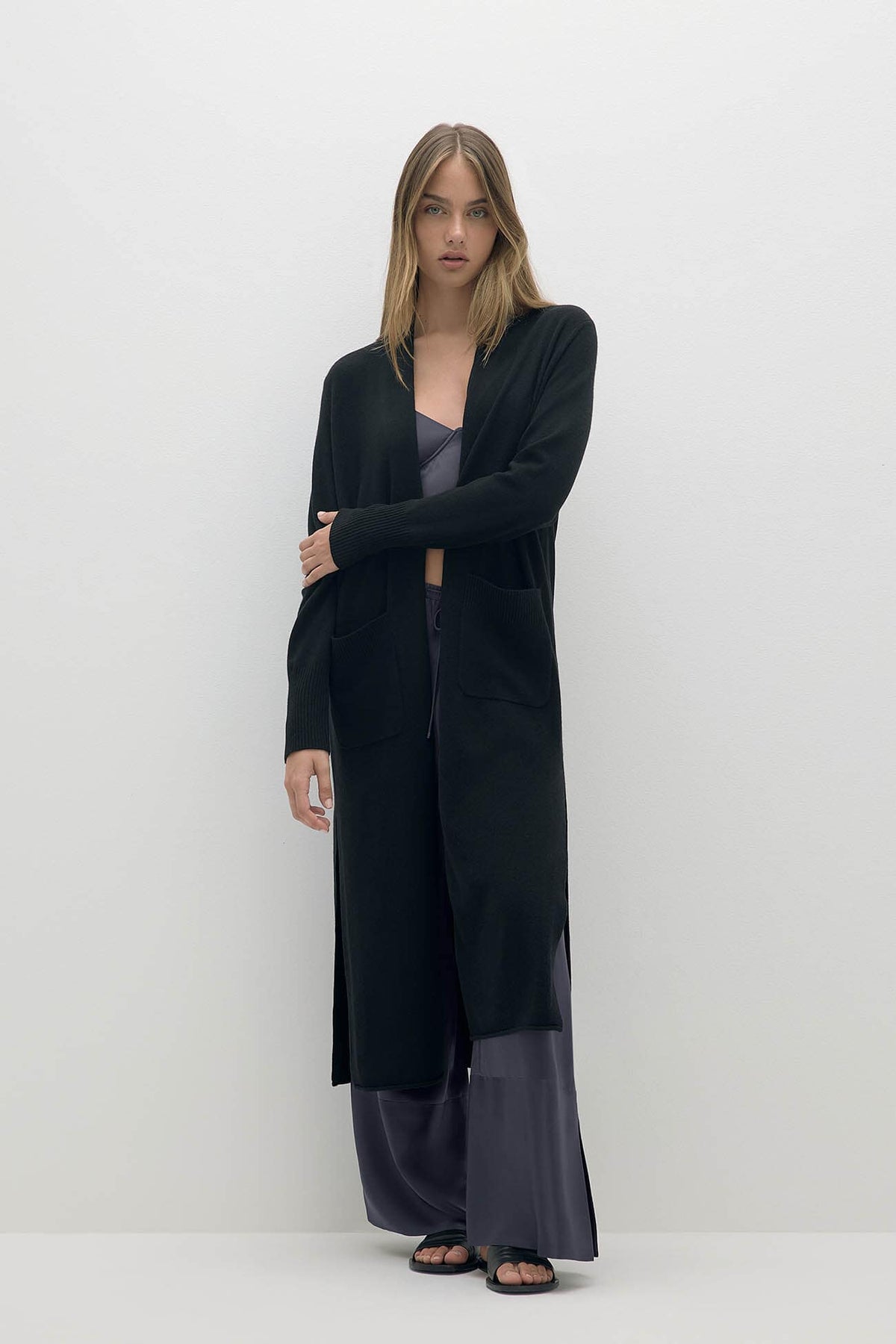 CARMELA LONGLINE CASHMERE CARDIGAN