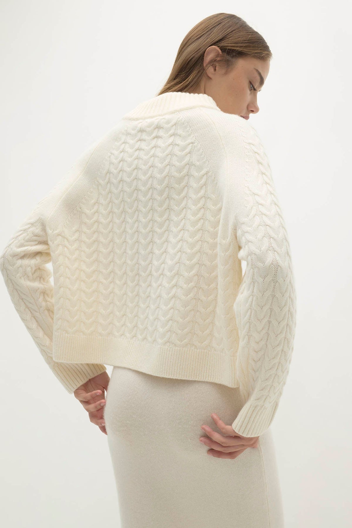 BAILEY CABLEKNIT MOCK NECK