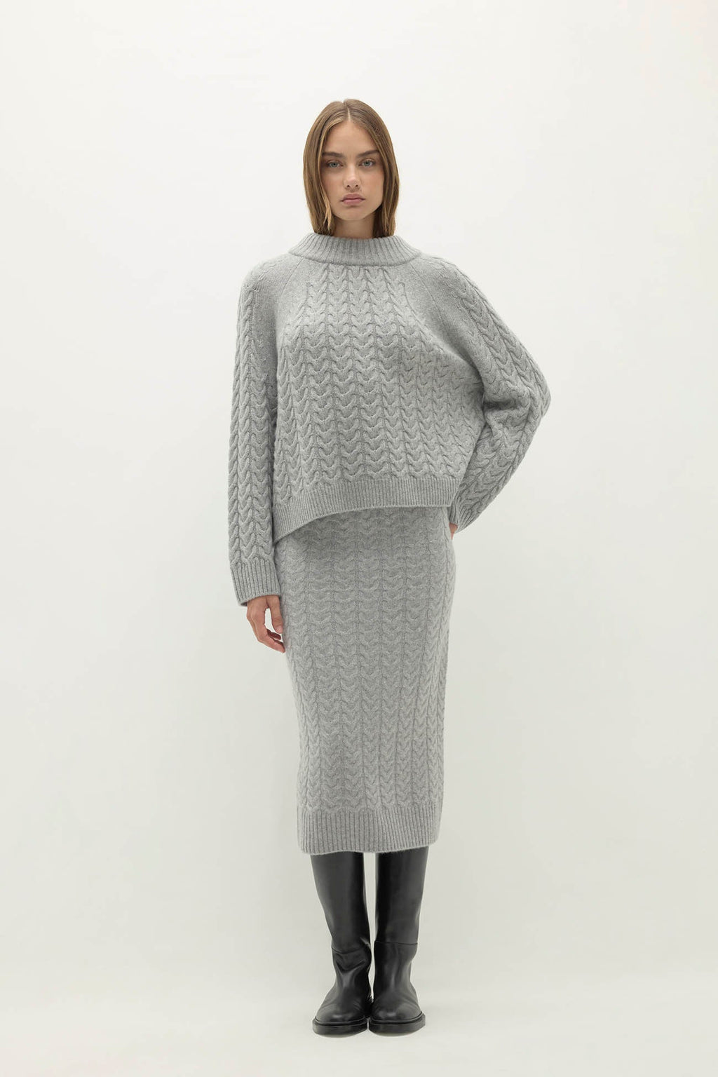 BAILEY CABLEKNIT MOCK NECK