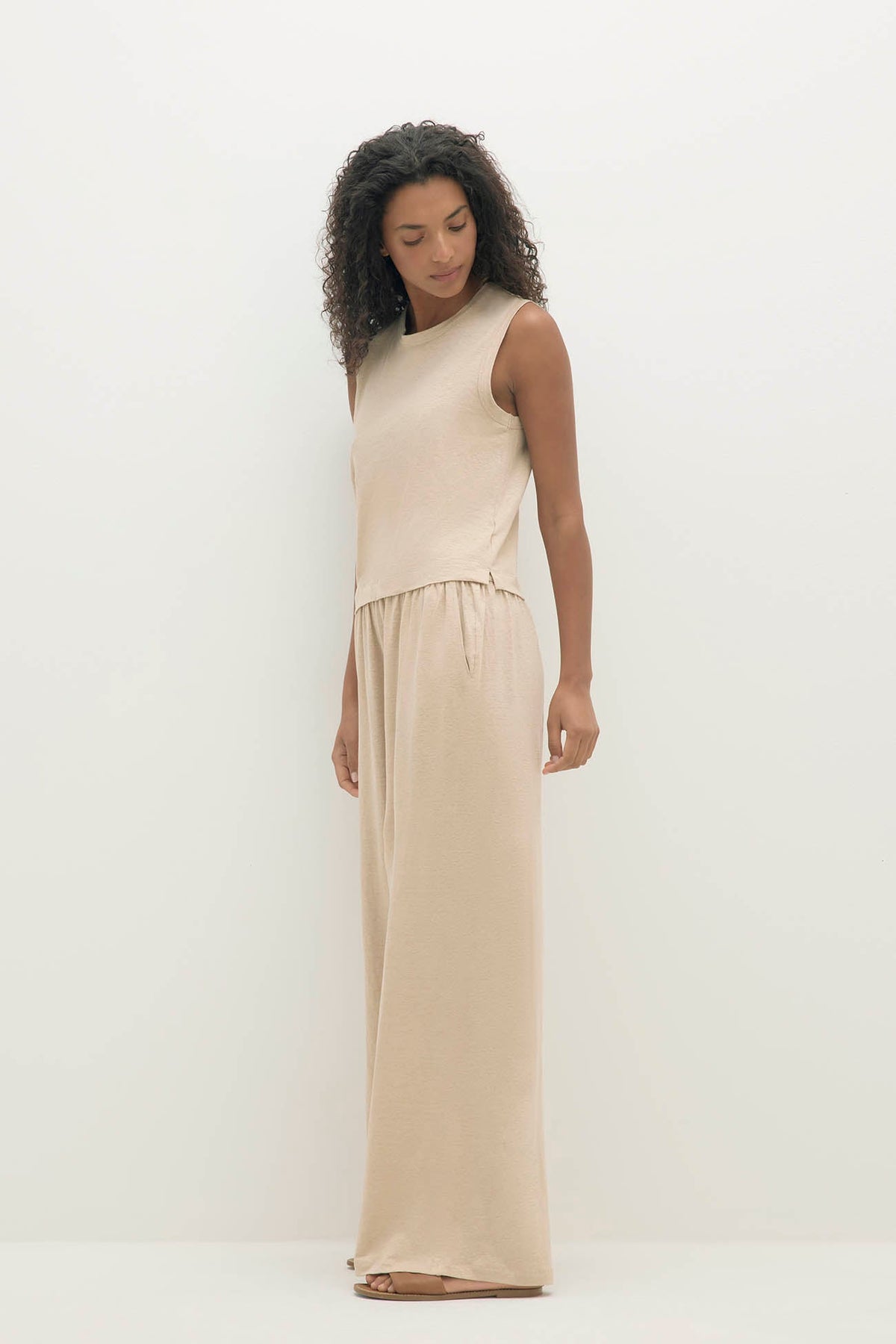 DEVIN LINEN WIDE LEG PANTS
