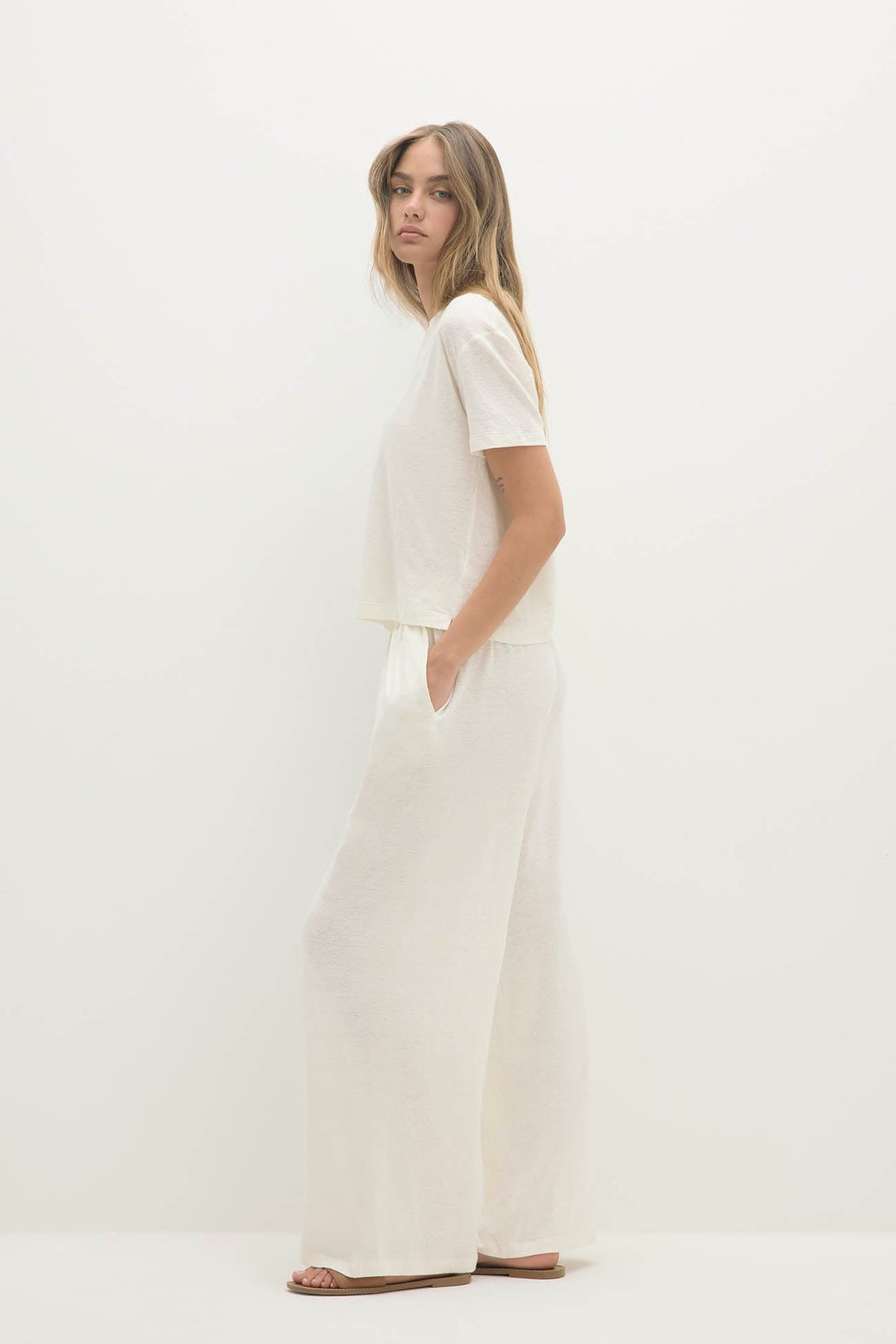DEVIN LINEN WIDE LEG PANTS