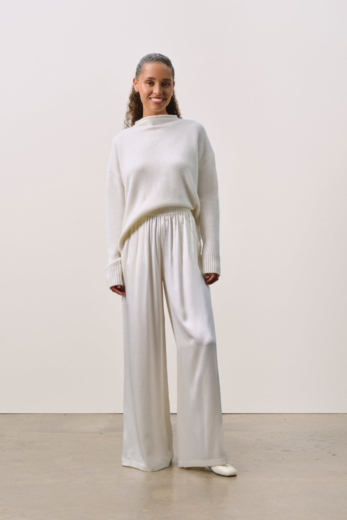 EVAN SILK WIDE LEG PANT | 33" INSEAM